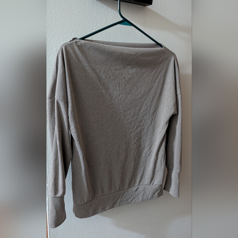 Gray Off-Shoulder Sweater